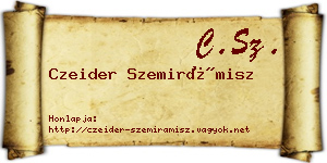 Czeider Szemirámisz névjegykártya